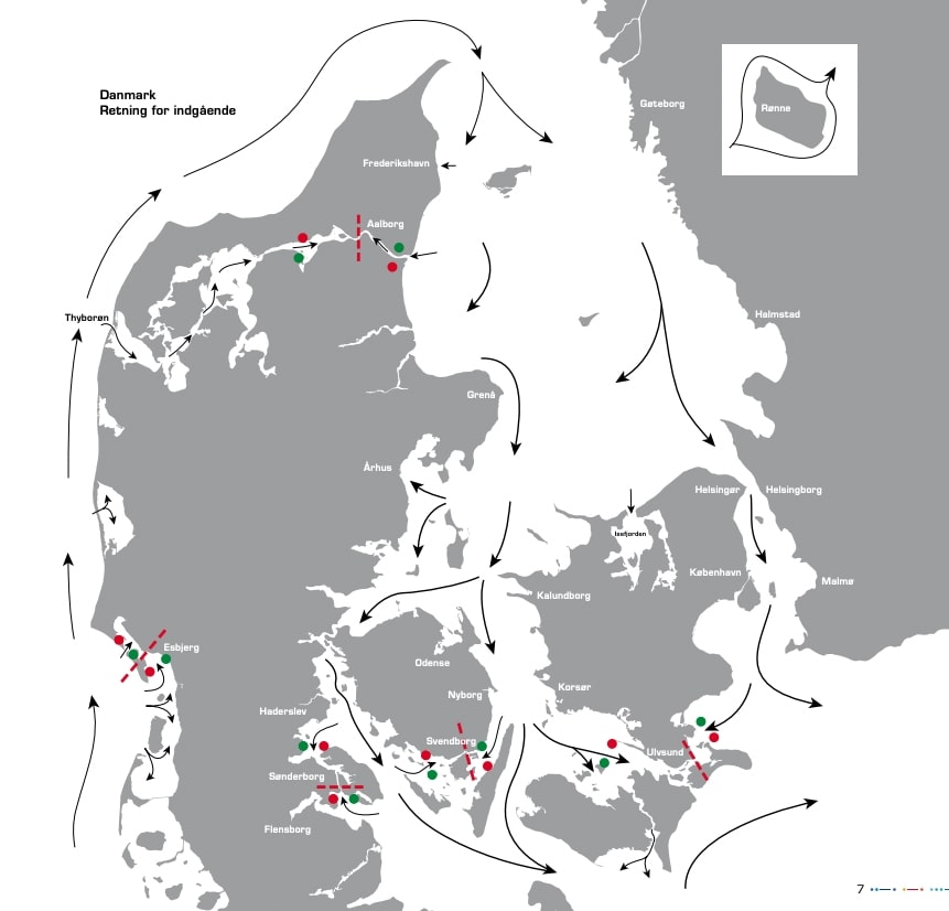 indgående retning for sejlads danmark